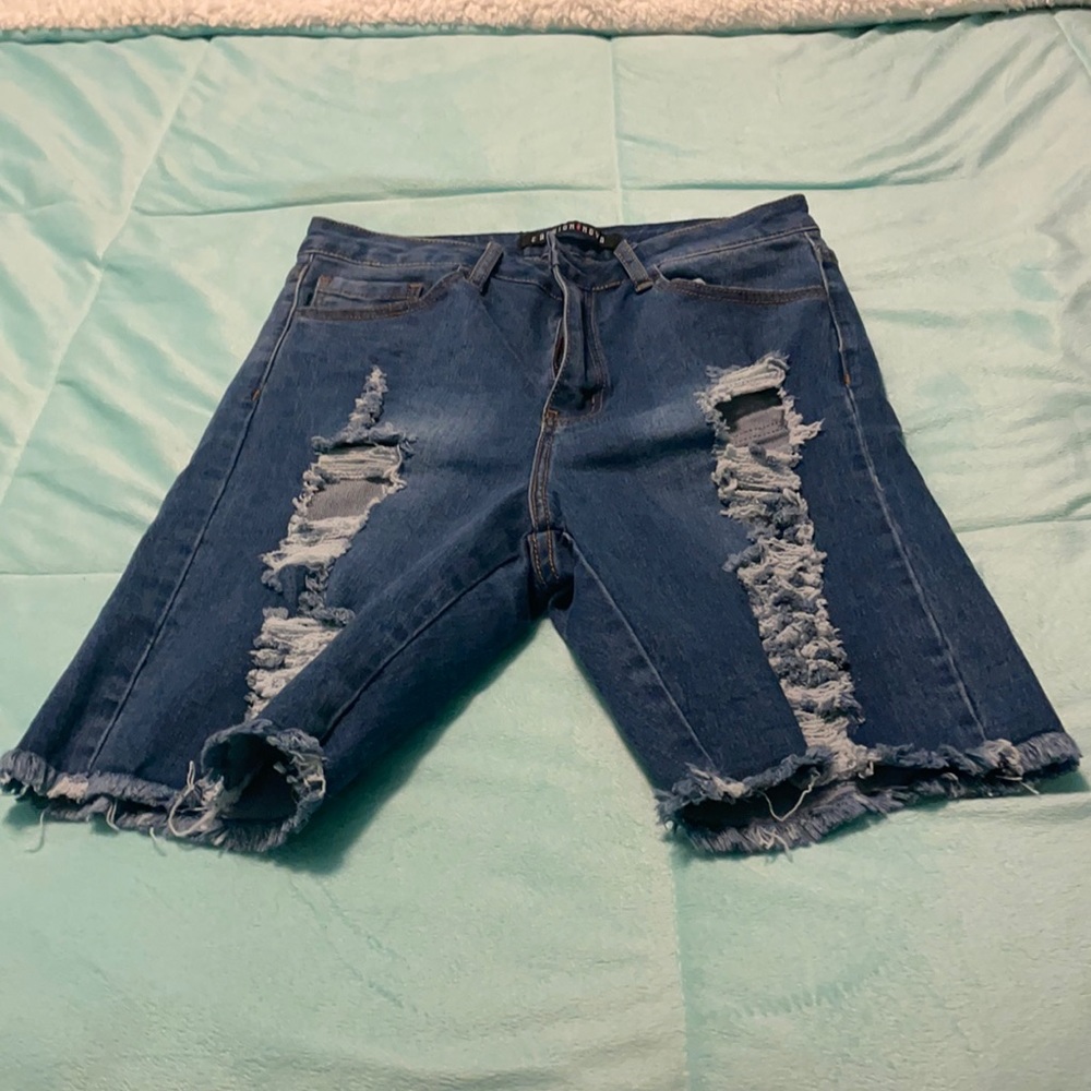 ripped jean shorts